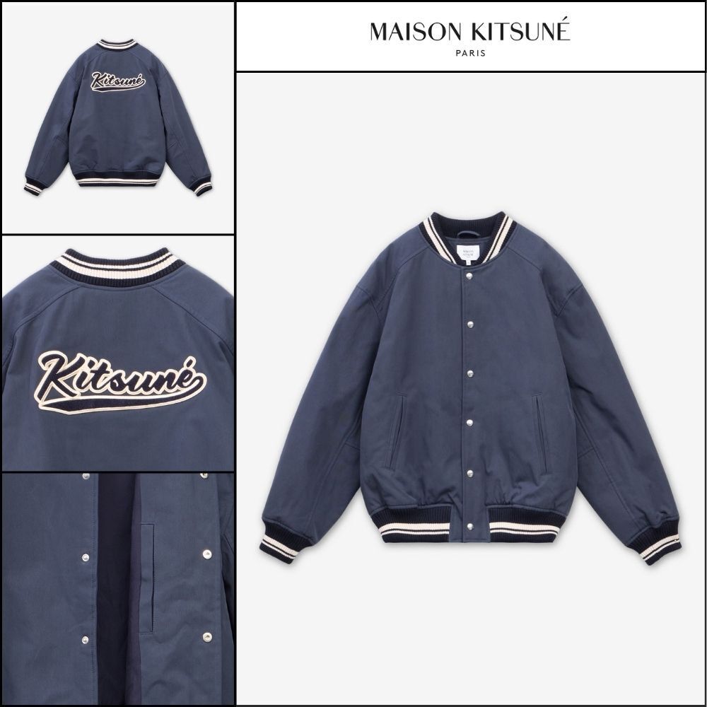 ◆MAISON KITSUNE◆ ブルゾン Blouson Navy ロゴ