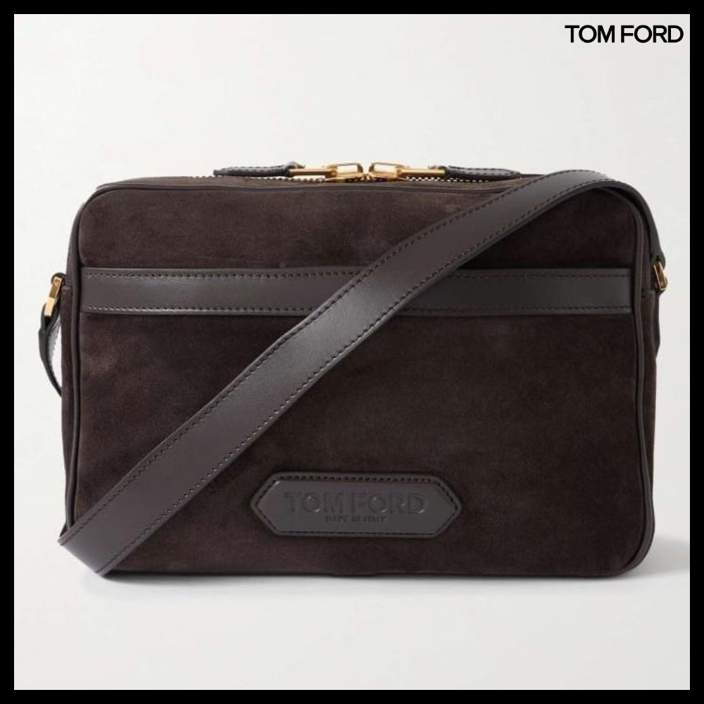【TOM FORD】MESSENGER BAG SUEDE BROWN