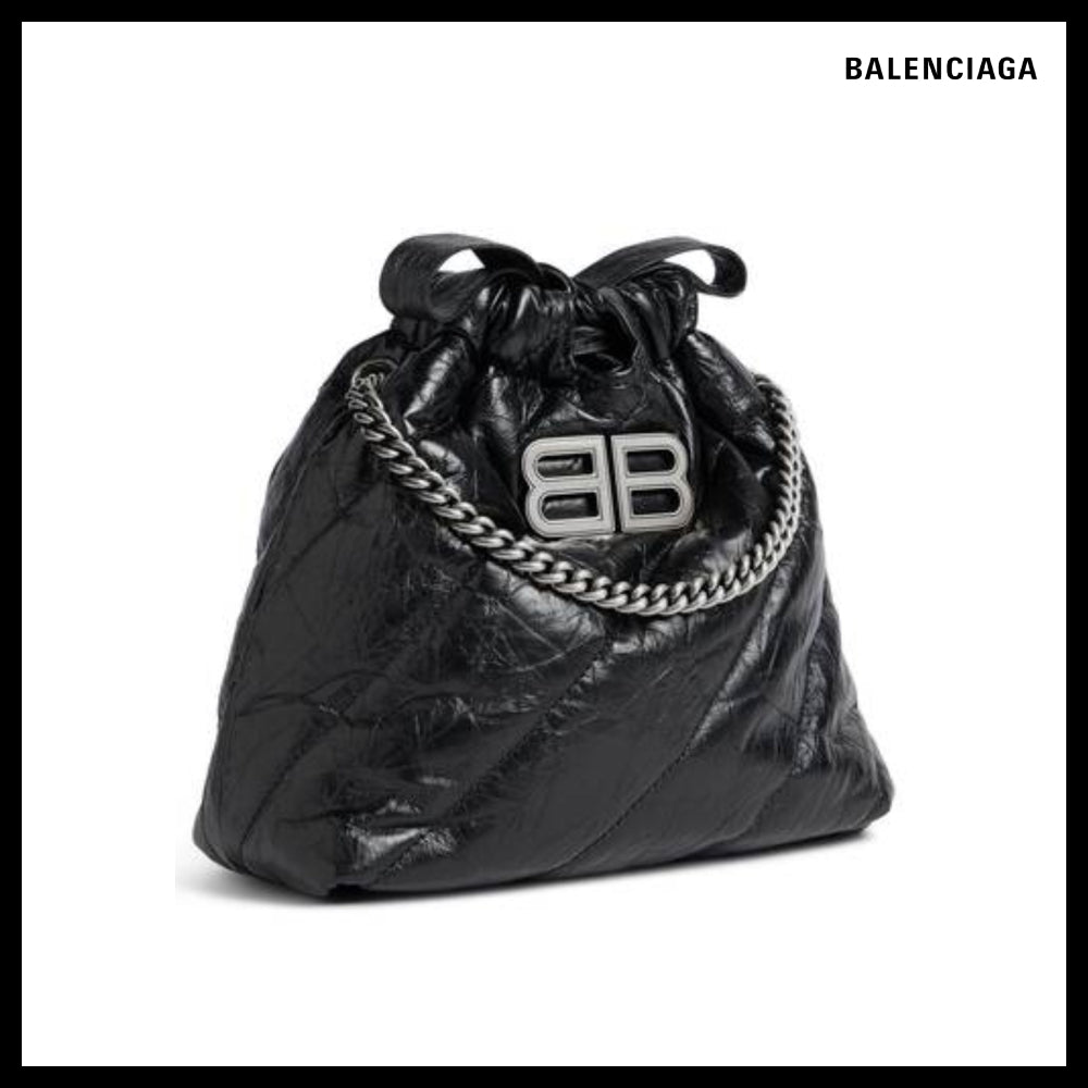 【BALENCIAGA】Crush XS Tote Bag Quilted Black