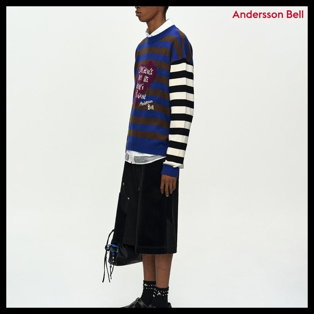 【ANDERSSON BELL】Boys Heart Message Crew-Neck Sweater