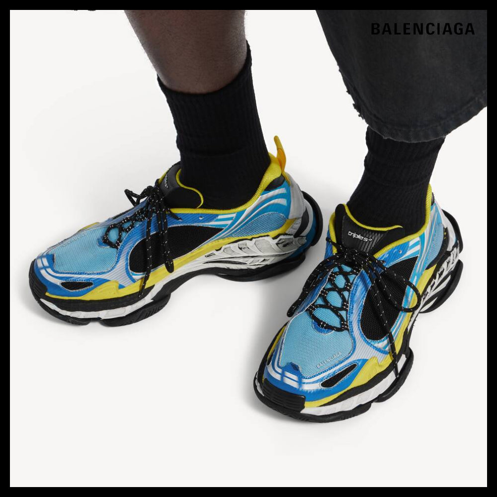 【BALENCIAGA】Triple S2 Sneakers Blue White Yellow