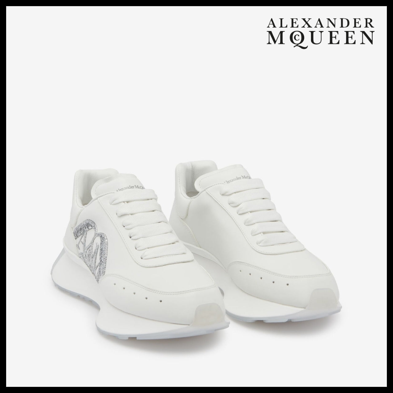【Alexander Mcqueen】Women’s Sprint Runner White Silver