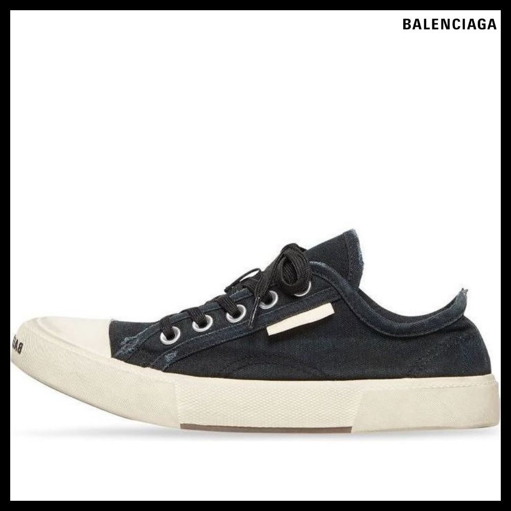 【BALENCIAGA】Paris Low Top Sneaker Black Destroyed White