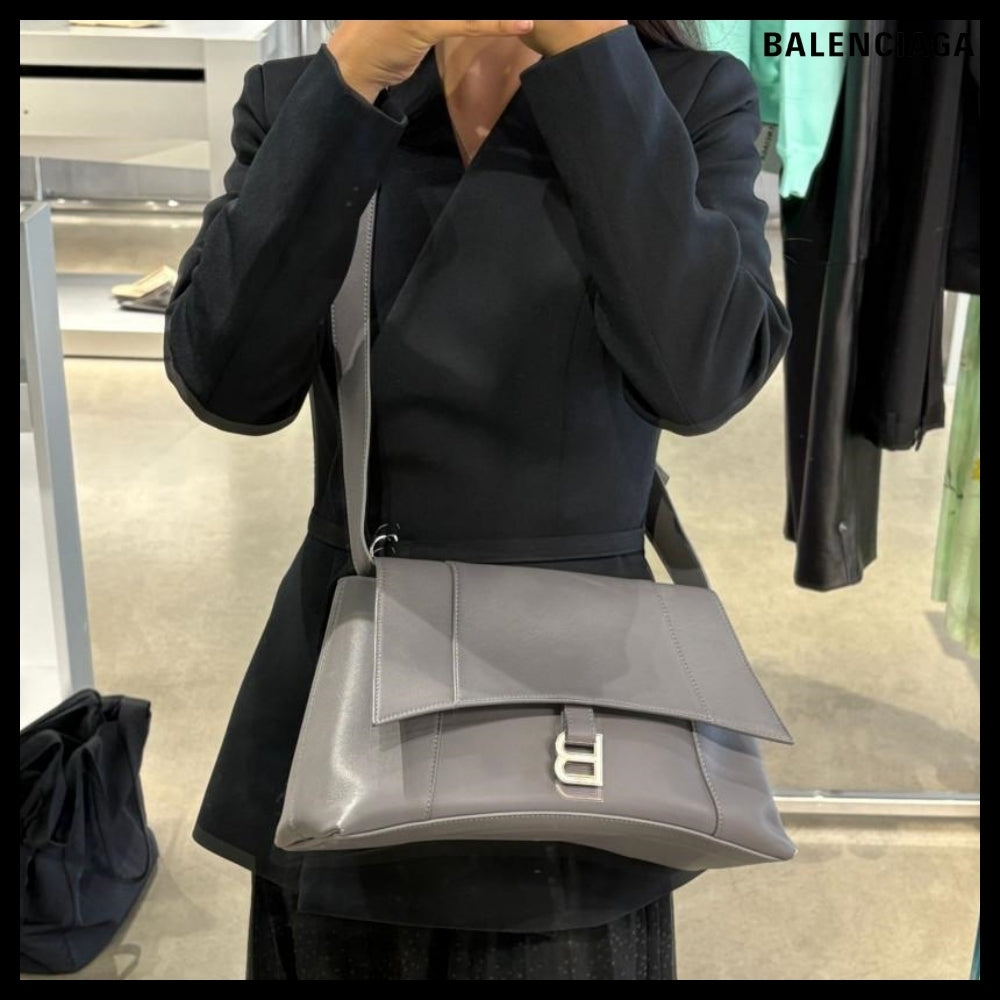 【BALENCIAGA】Downtown Medium Shoulder Bag Grey