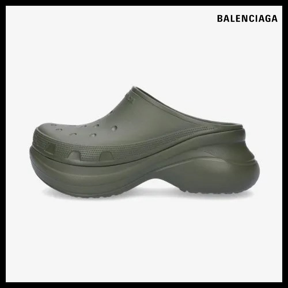 【BALENCIAGA X Crocs】Platform Clog Sandals Khaki