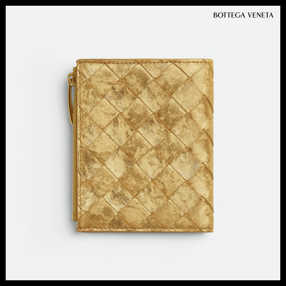 【BOTTEGA VENETA】Small Intrecciato Fold Wallet 2 Colors