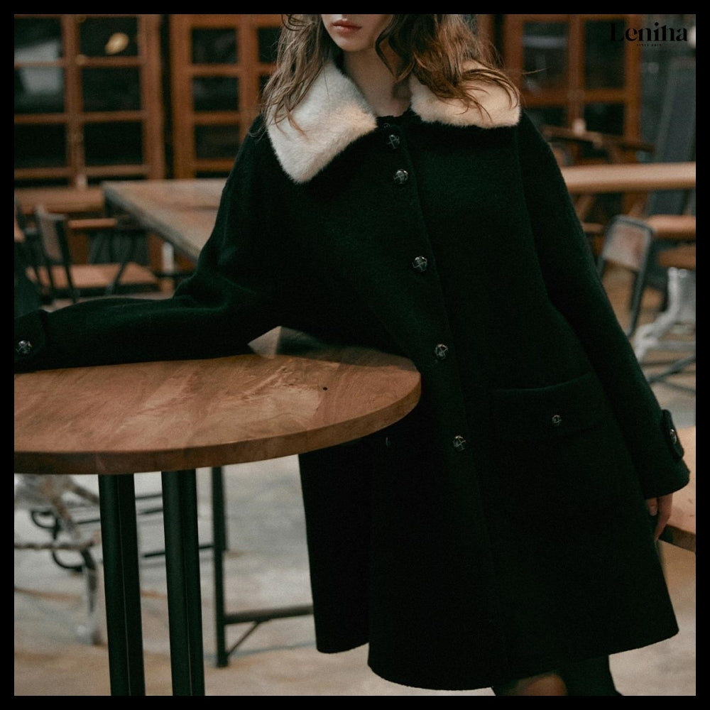 【LENINA】Perris Wool Handmade Half Coat