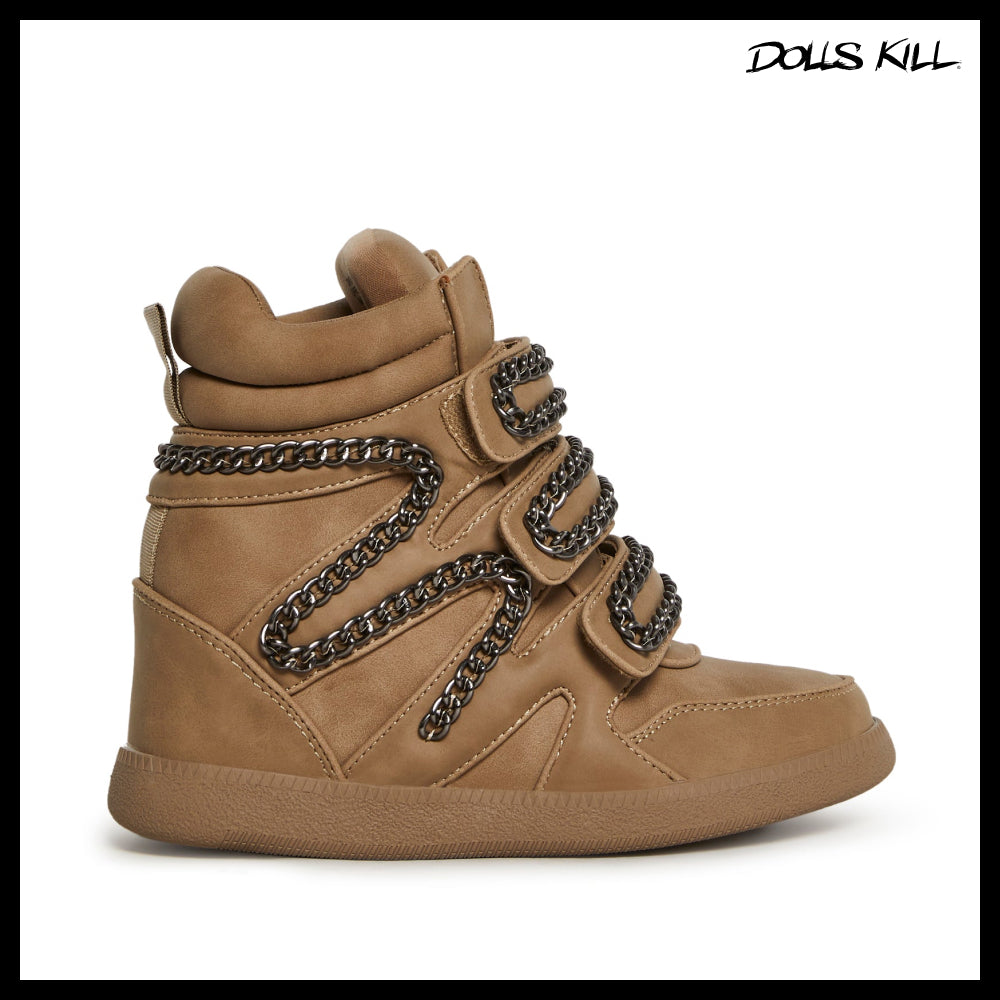 ◆DOLLS KILL◆DARKER WAVS Ambient Wedge Sneakers With Chain