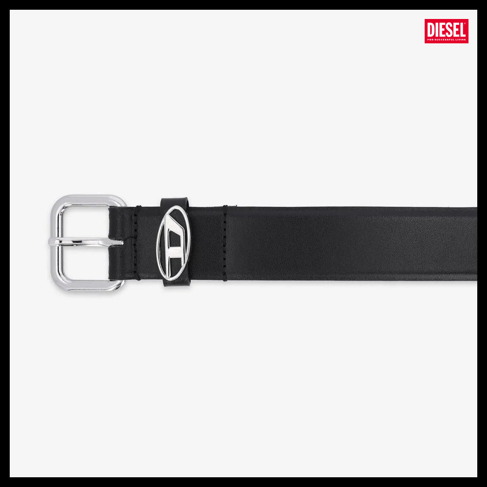 【DIESEL】Oval D Logo B 1DR Belt Black