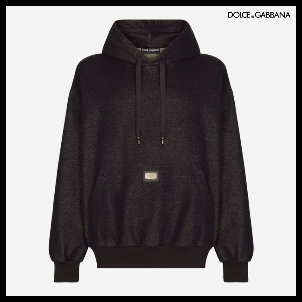 【Dolce & Gabbana】JERSEY HOODIE WITH LOGO TAG