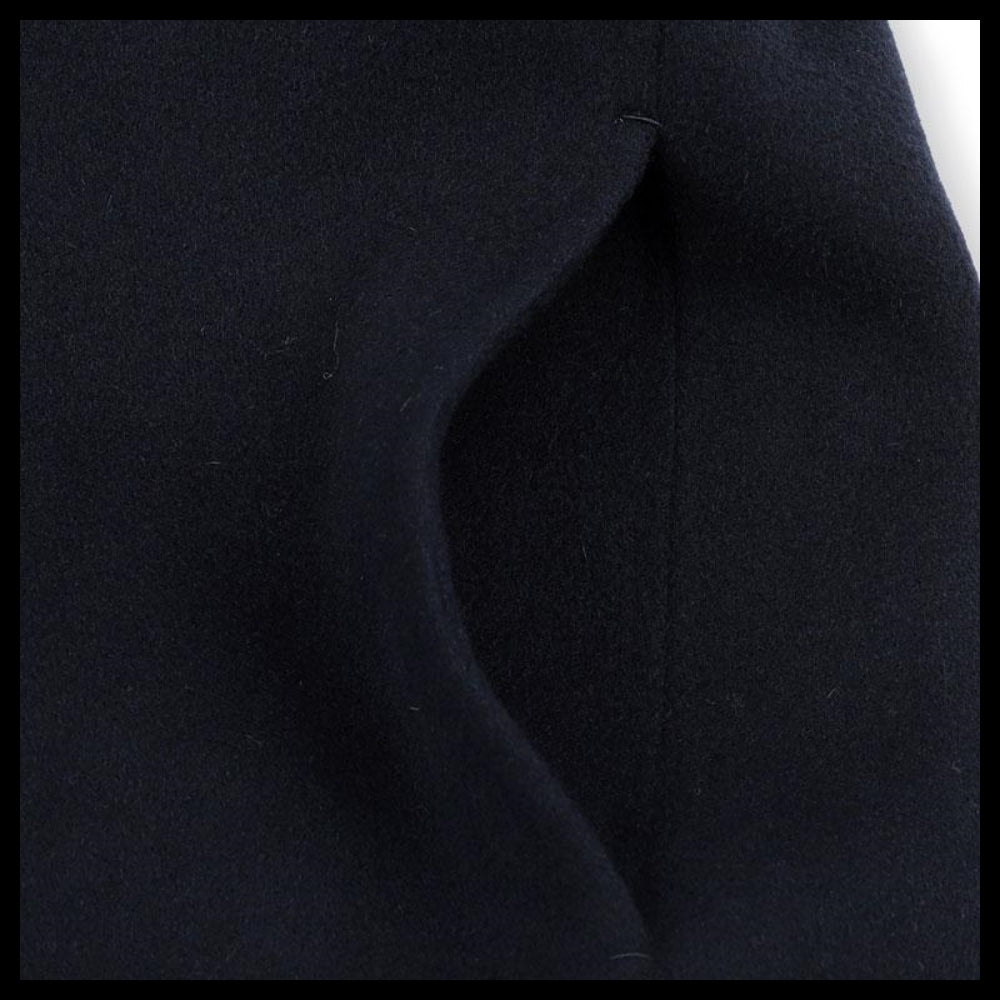 【S Max Mara】 Women Poldo Belted Wool Long Coat Navy