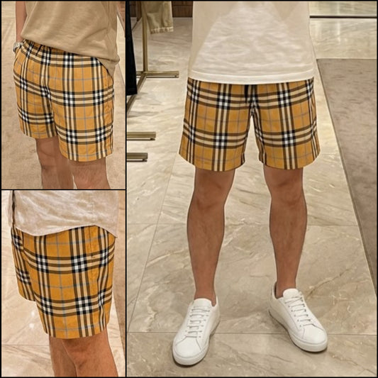 ◆Burberry◆ Check Poly Swim Pants Dusty Orange