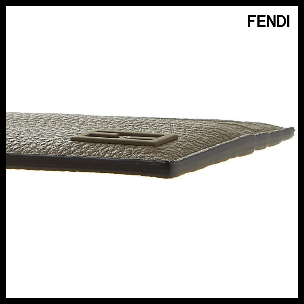 【Fendi】Men's FF Logo Bicolor Card Wallet Luxury Logo