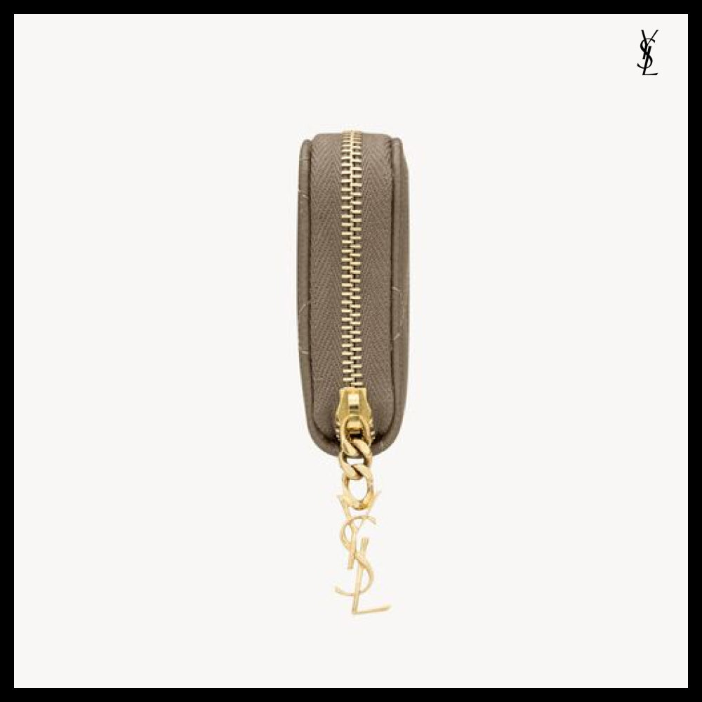 【Saint Laurent】Leather CASSANDRE BIJOU Coin Purse