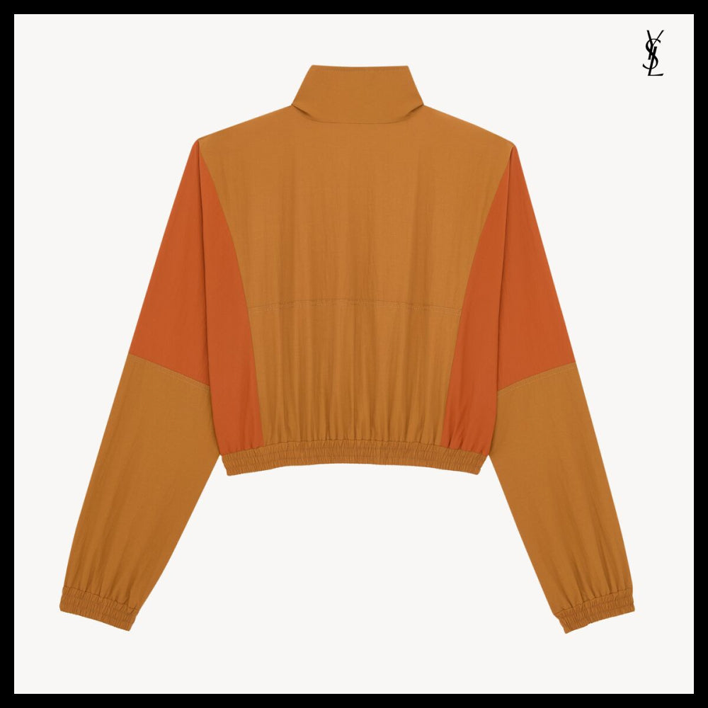 【Saint Laurent】Nylon Faille CASSANDRE Cropped Windbreaker