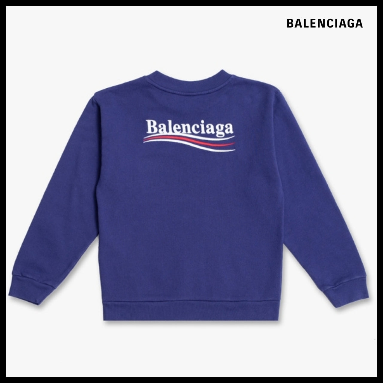 【BALENCIAGA】Kids Political Campaign Sweatshirt Navy