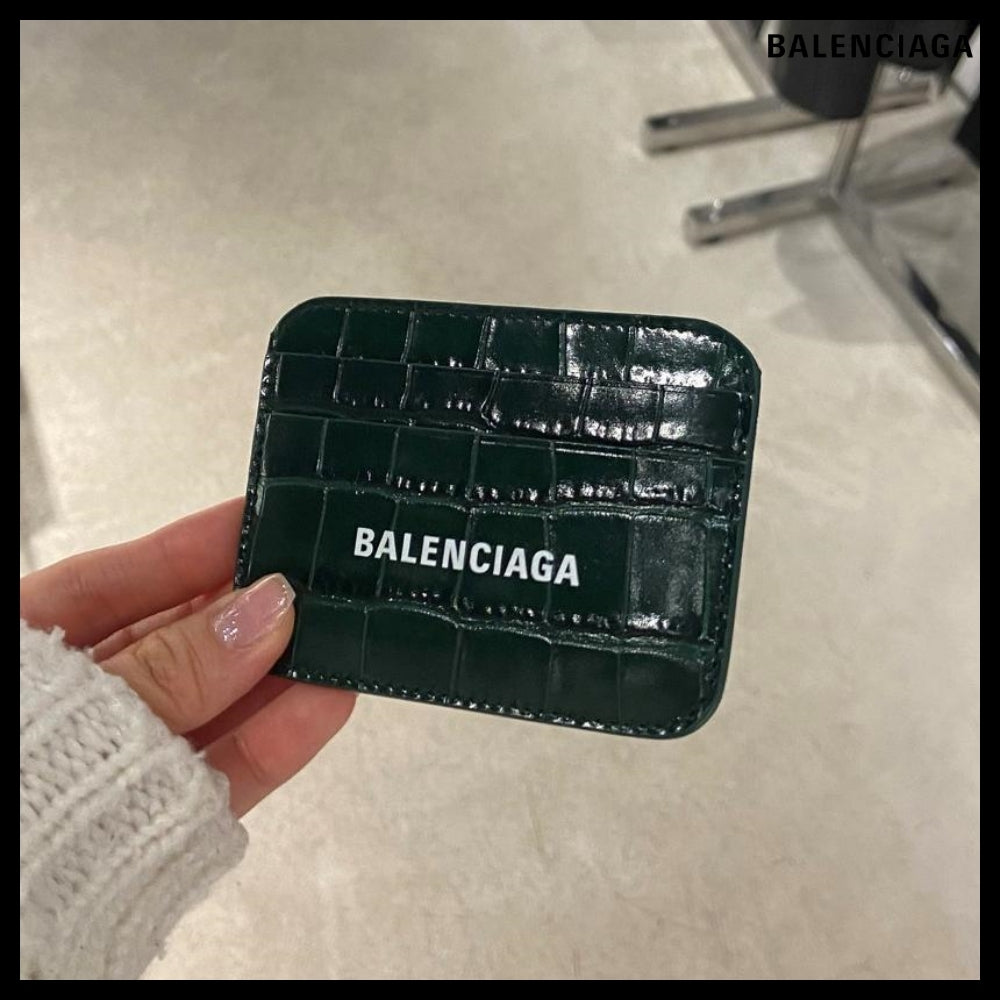 【BALENCIAGA】Cash Card Holder Embossed Leather Card Case