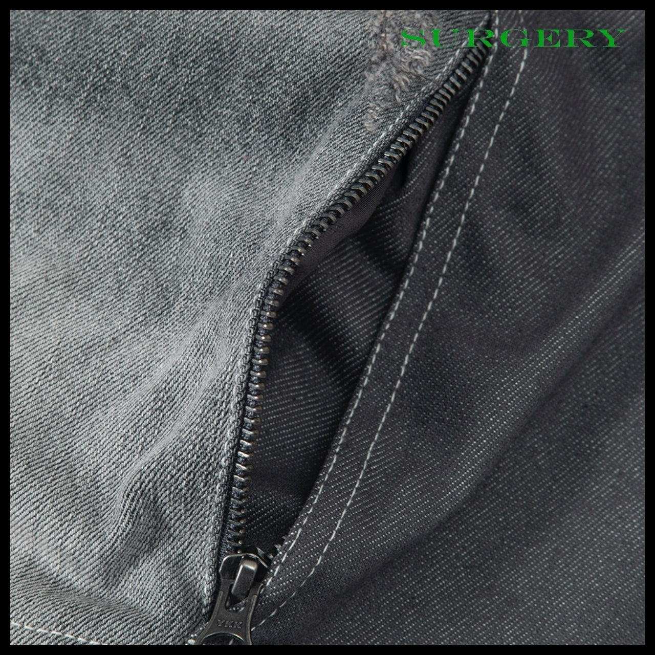 【SURGERY】Denim Biker Jacket Grey