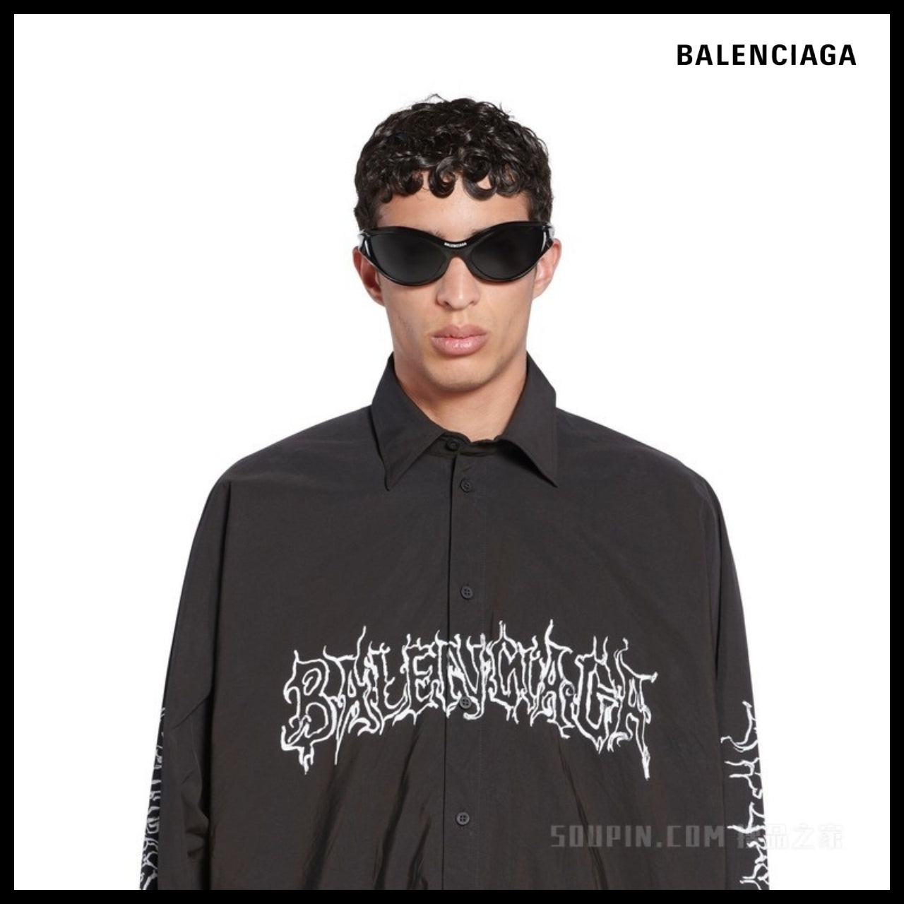 【BALENCIAGA】DIY Metal Outline Engineered Shirt Oversized