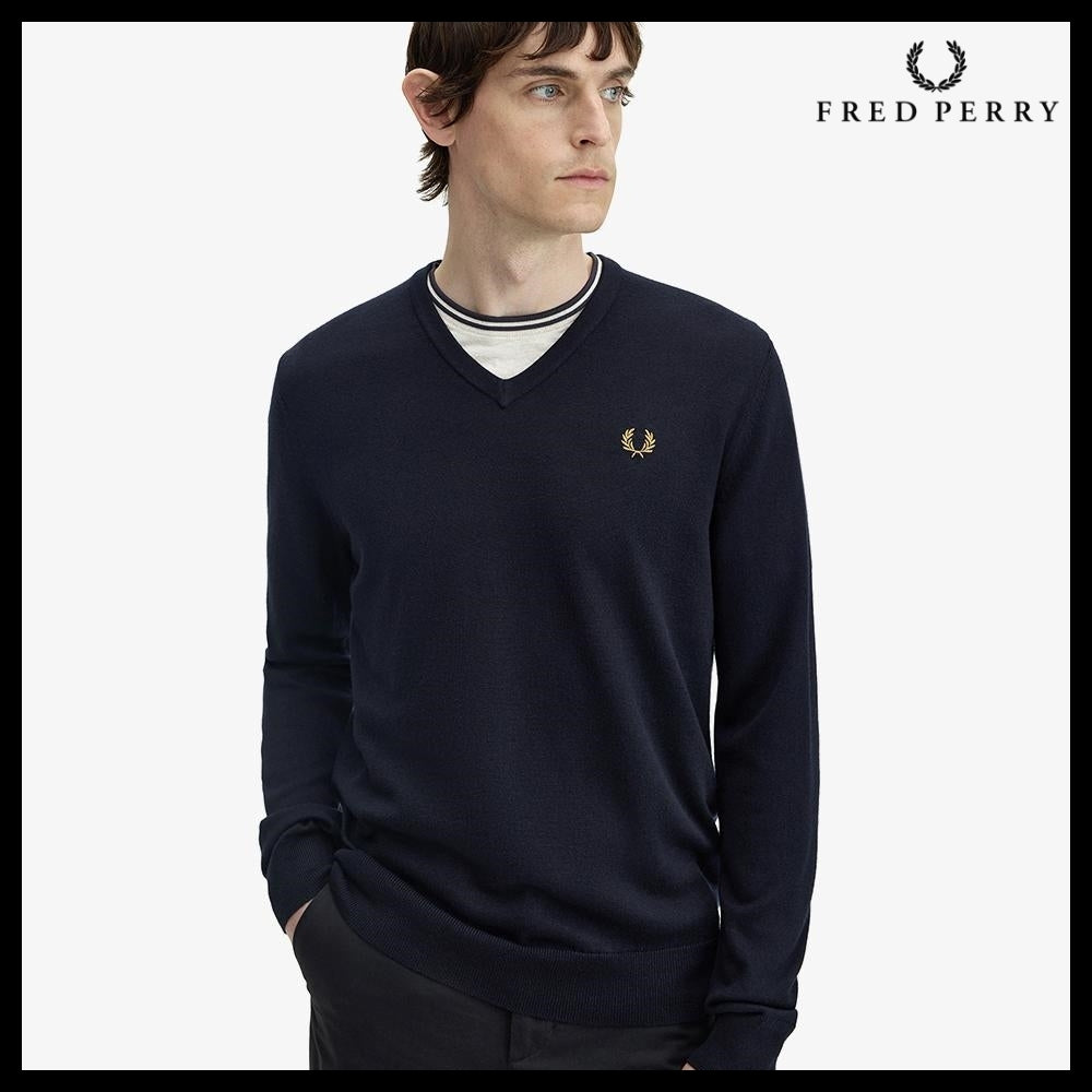 ◆FRED PERRY◆ Vネックニット V Neck Knit クラシック