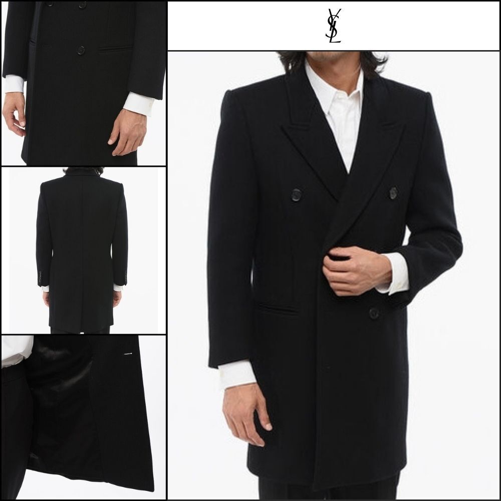 【SAINT LAURENT】Black Coat timeless design
