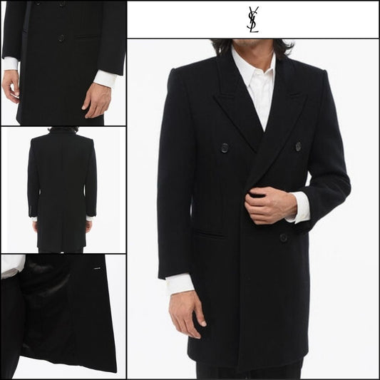 【SAINT LAURENT】Black Coat timeless design