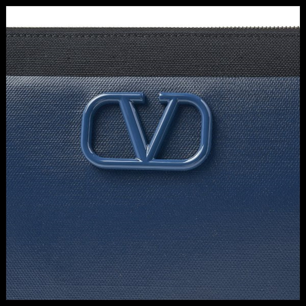 【VALENTINO】V Logo Fabric Shoulder Bag