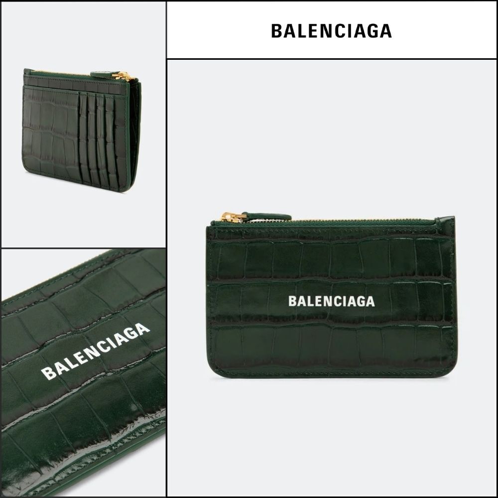 【BALENCIAGA】Cash Long Coin & Card Holder Enl Forest Green