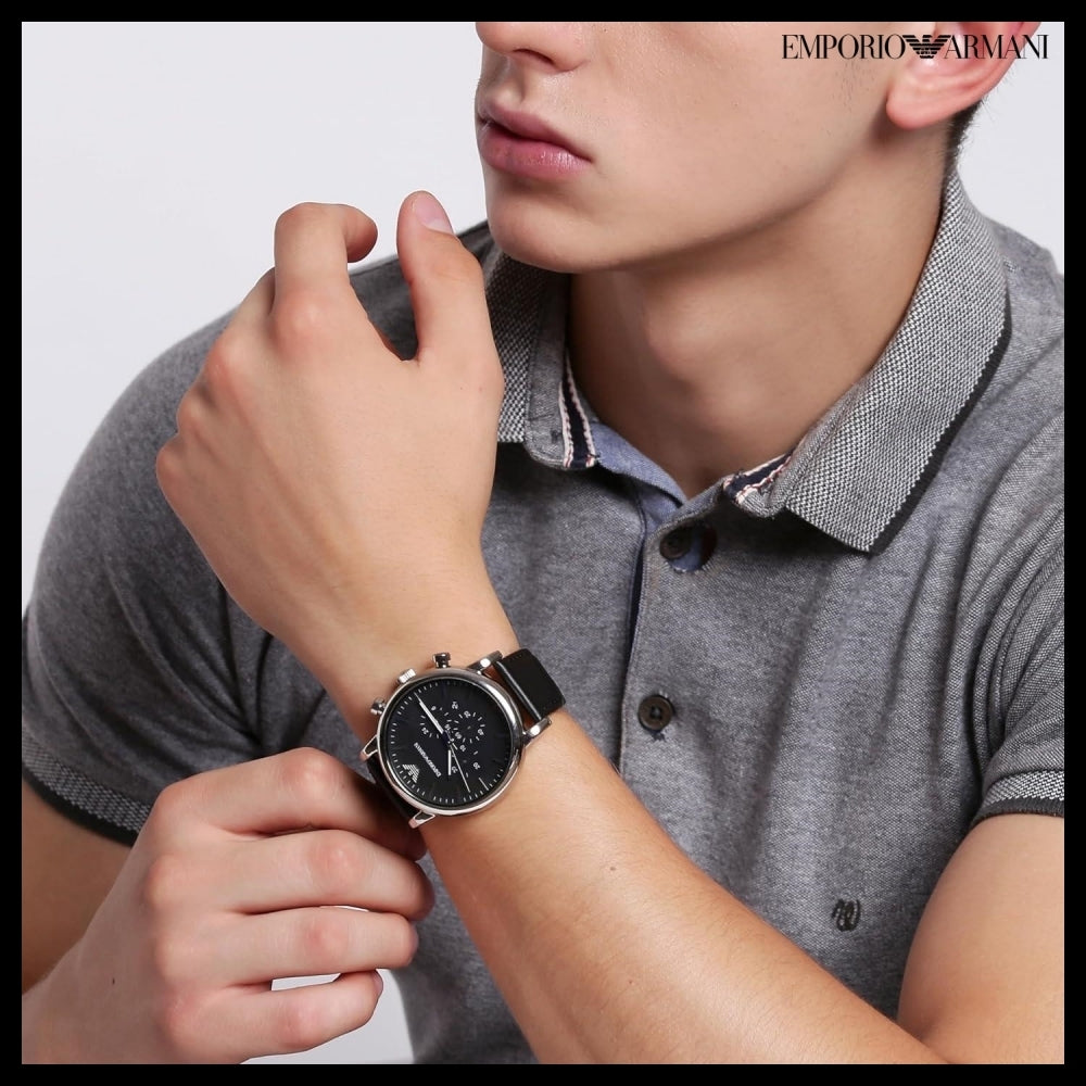 【EMPORIO ARMANI】Classic Chronograph Dial Watch