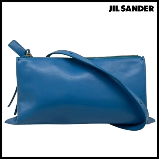 【正規品】【Jil Sander】Empire Leather Shoulder Bag Blue