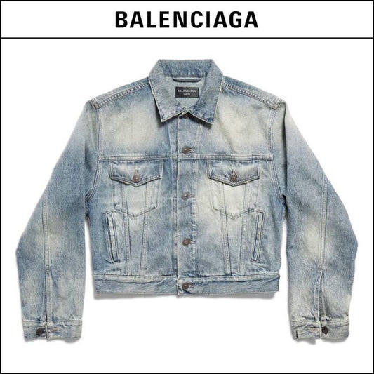 ★BALENCIAGAアウトレットセール★LOGO RHINESTONE DENIM JACKET