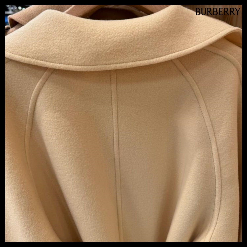 【Burberry】Cashmere Belted Wrap Coat Daffodil