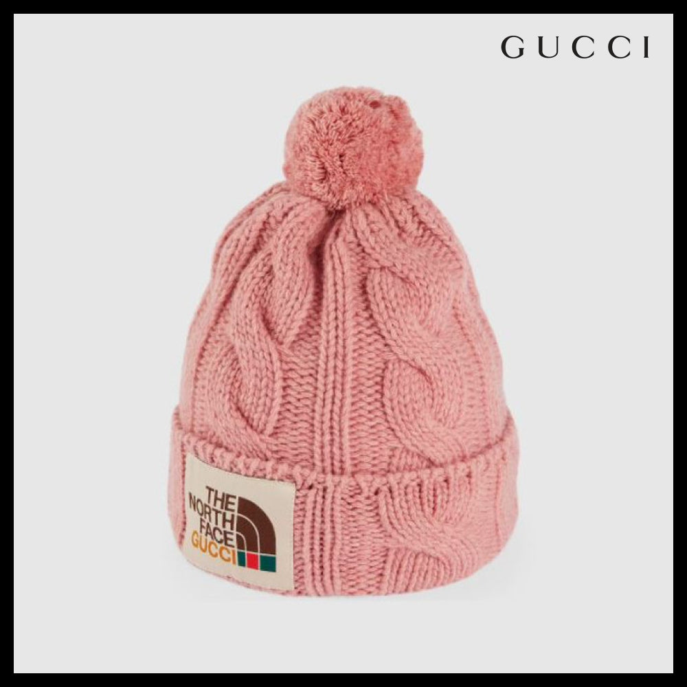 【GUCCI x THE NORTH FACE】 ロゴ ウール ニット ビーニー