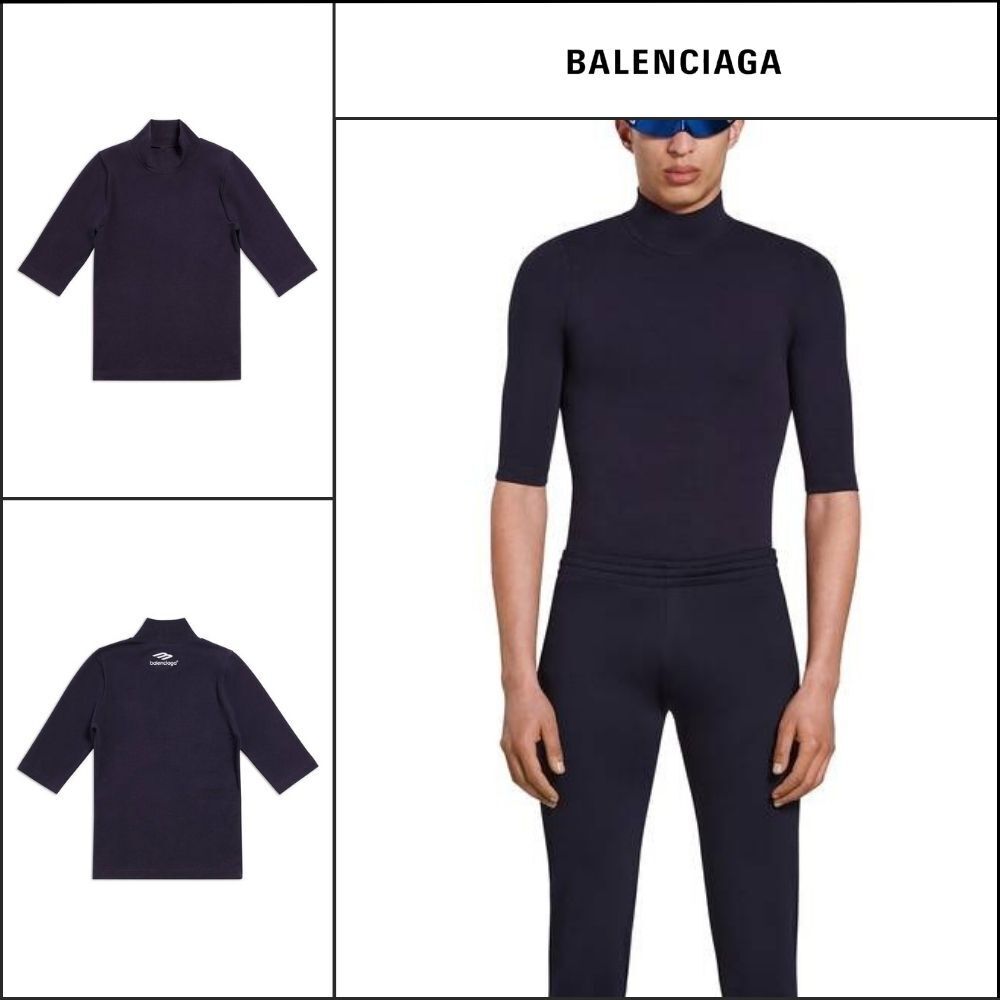 【BALENCIAGA】3B Sports Icon Fitted Long Sleeve Turtleneck