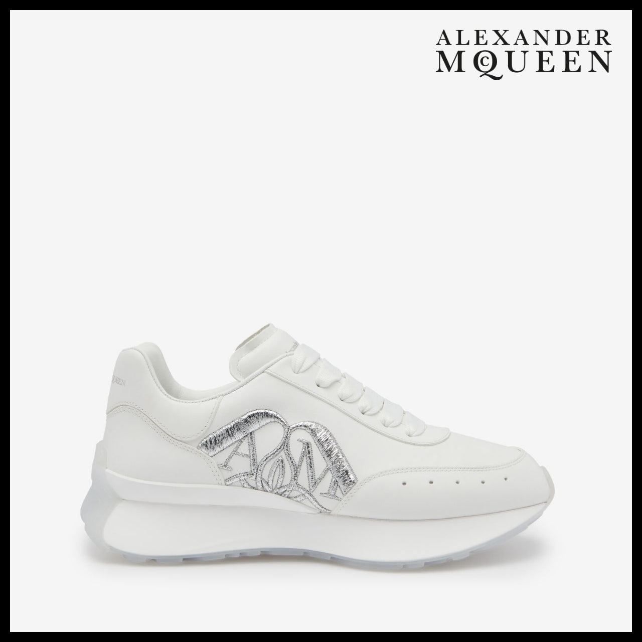 【Alexander Mcqueen】Women’s Sprint Runner White Silver