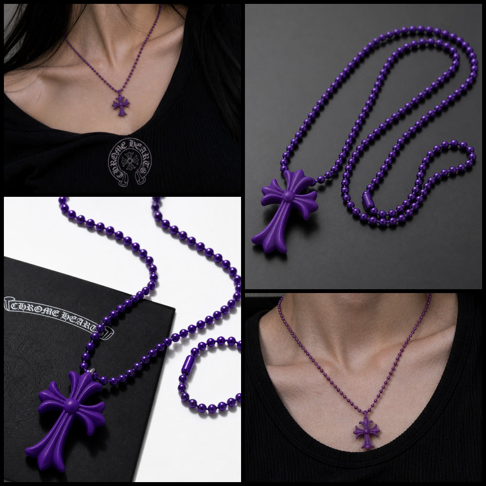 【CHROME HEARTS】SILICHROME CH CROSS PENDANT PURPLE 正規品