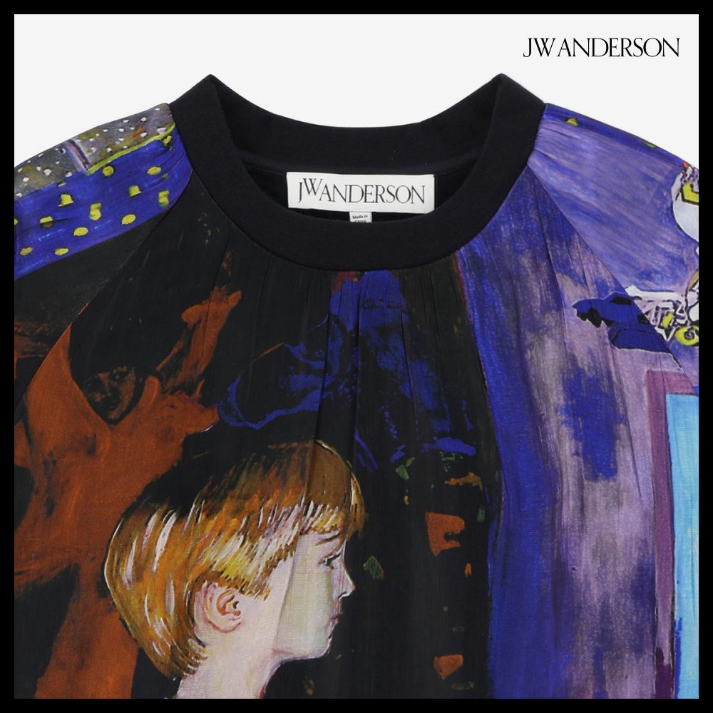 【J W ANDERSON】Printed Layered Sweatshirt Blue