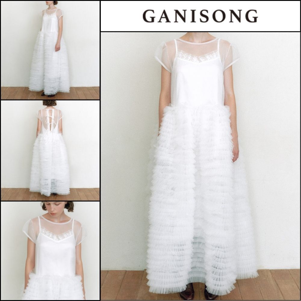 【GANISONG】Bridal Cakewalk Dress White