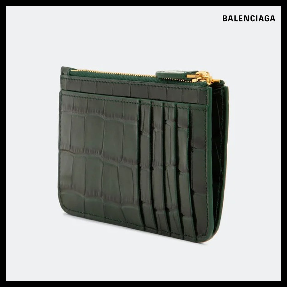 【BALENCIAGA】Cash Long Coin & Card Holder Enl Forest Green