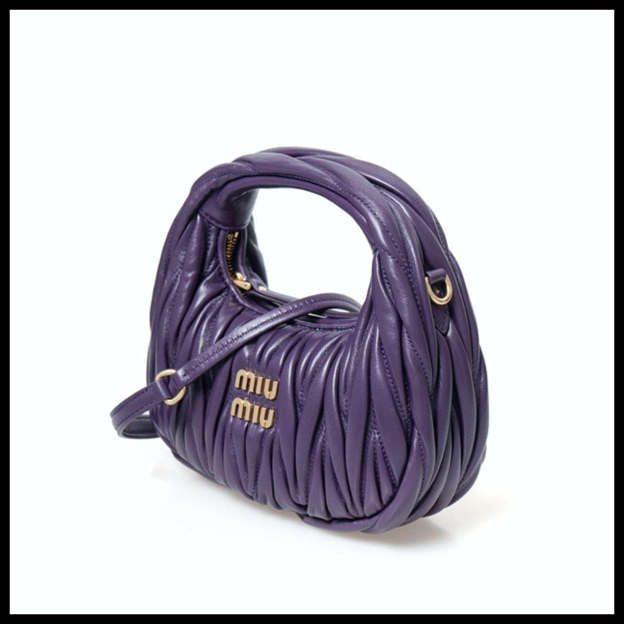 【Miu Miu】Wander Matelasse Nappa Leather Mini Hobo Bag