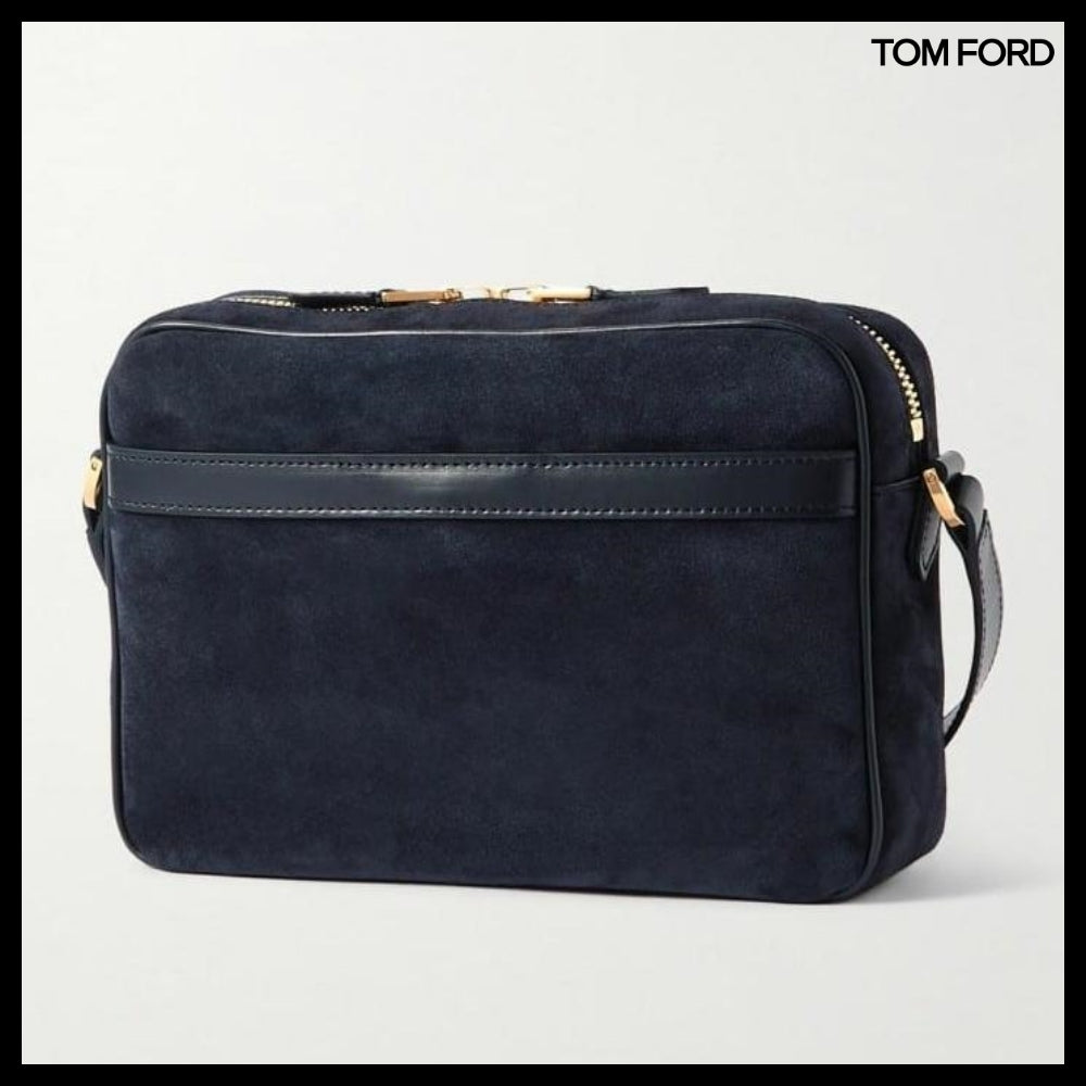 【TOM FORD】MESSENGER BAG SUEDE BLUE