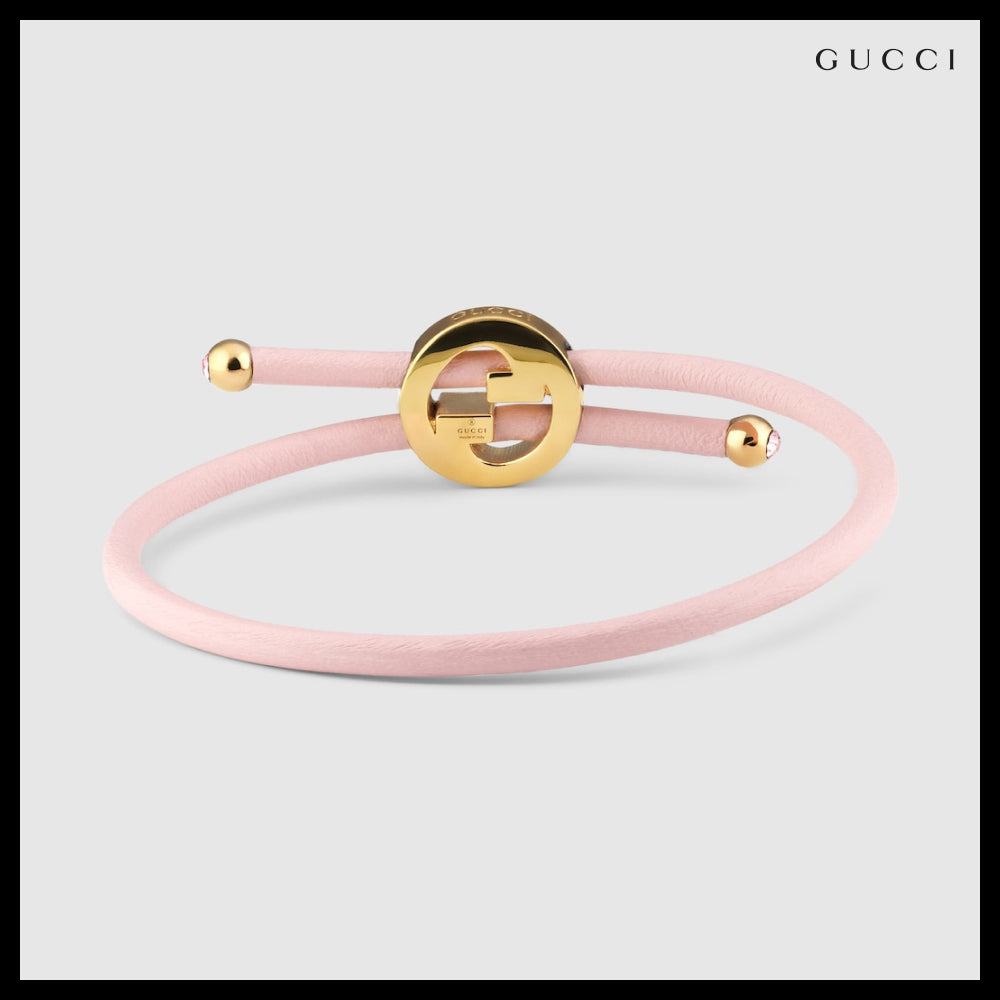 【GUCCI】Enamel Round Interlocking G Detail Bracelet