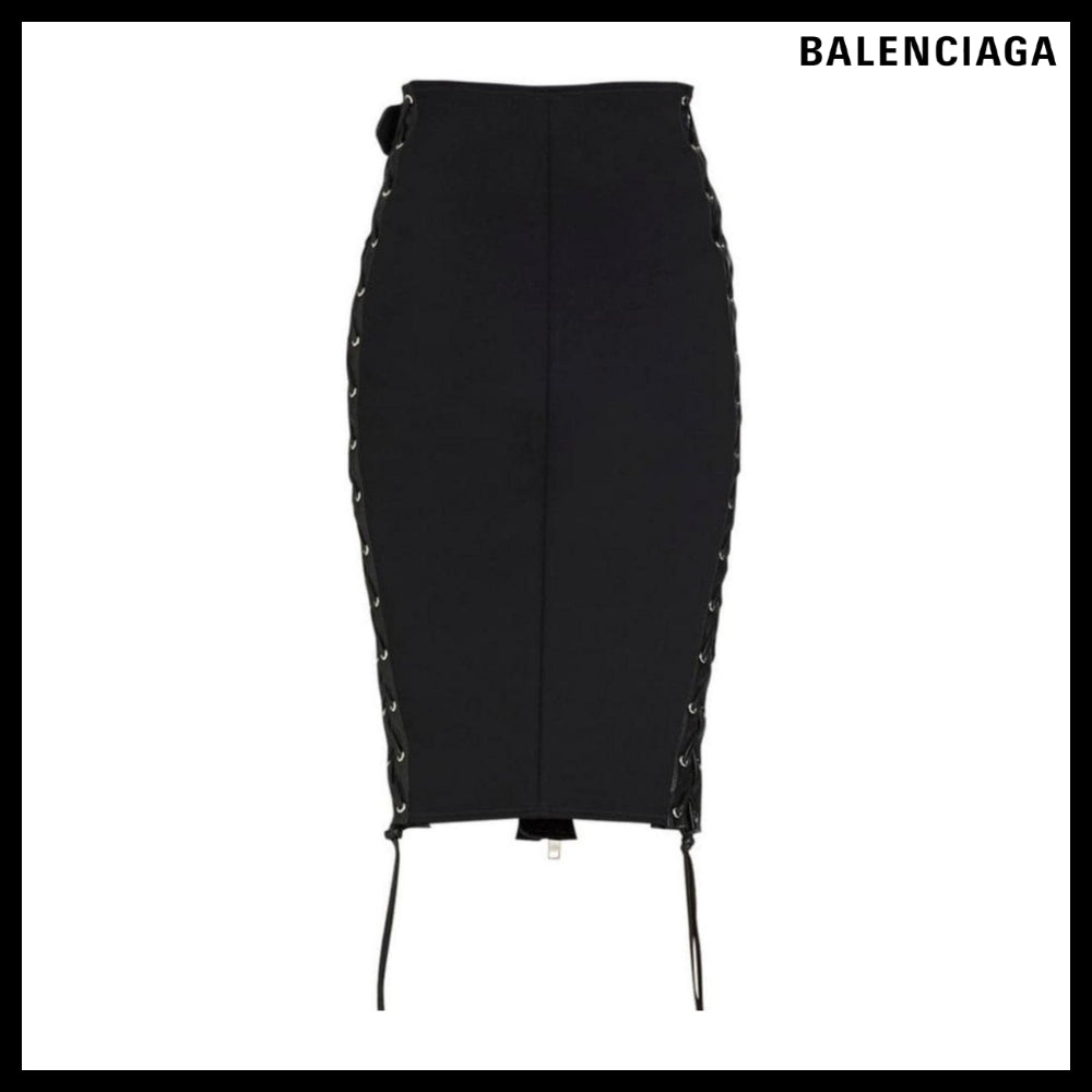 【Balenciaga】Leather Pencil Skirt