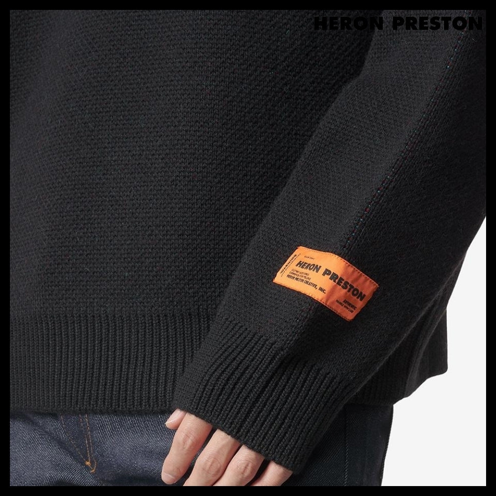 【Heron Preston】Flaming Crewneck Knit Black