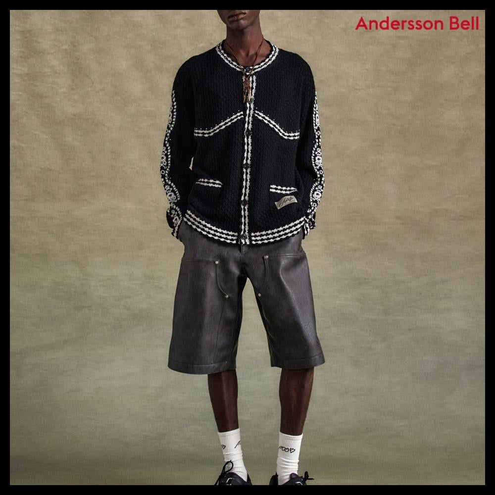 【ANDERSSON BELL】FANTASIA ROUND-NECK CARDIGAN BLACK
