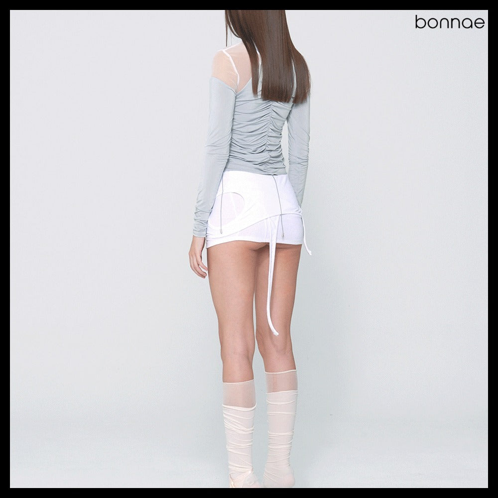 【Bonnae】Women's Angelic Shirring Top 2 Colors