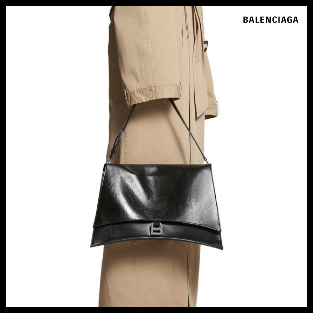 【BALENCIAGA】Crush Large Sling Bag Black