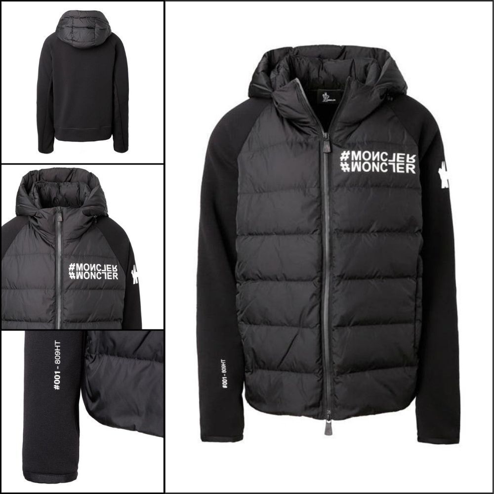 【MONCLER】Padded Mix Cardigan Black Men's