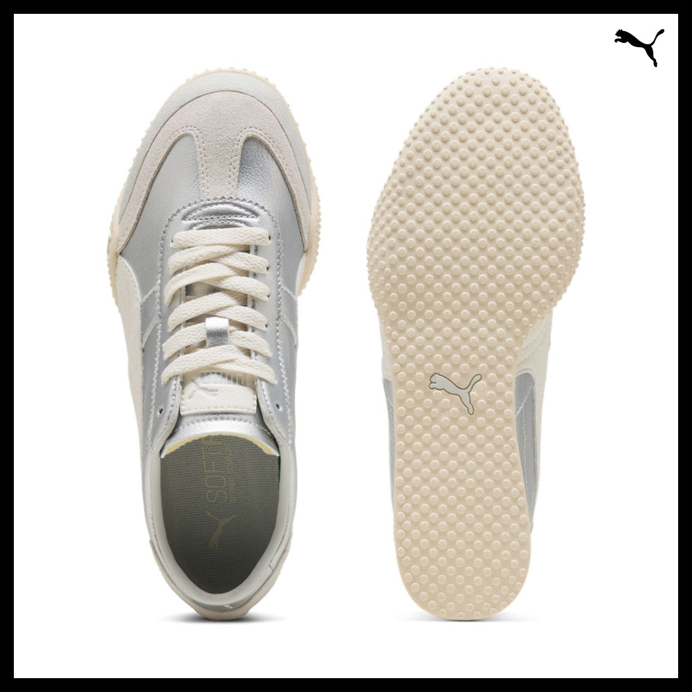 【PUMA】Bella UT Leather Silver Ivory Sneakers