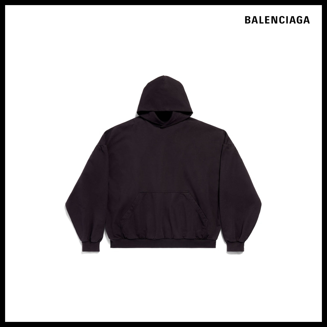 【BALENCIAGA】Sample Sticker Round Hoodie Oversized Black